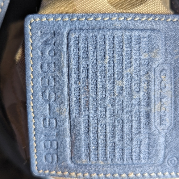 Rare Color Vintage Coach Legacy Soho Duffle Sac Slate Blue Leather - Picture 10 of 11